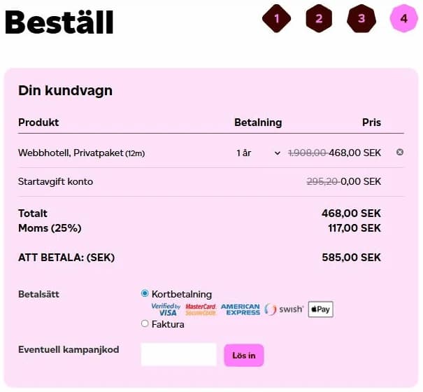 Loopias kundvagn med Privatpaket i 12 månader, 585 kr inkl. moms